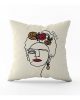 DUO ACCESSORIES Coussin Carre frida line art recto Coussin Carré Frida line art