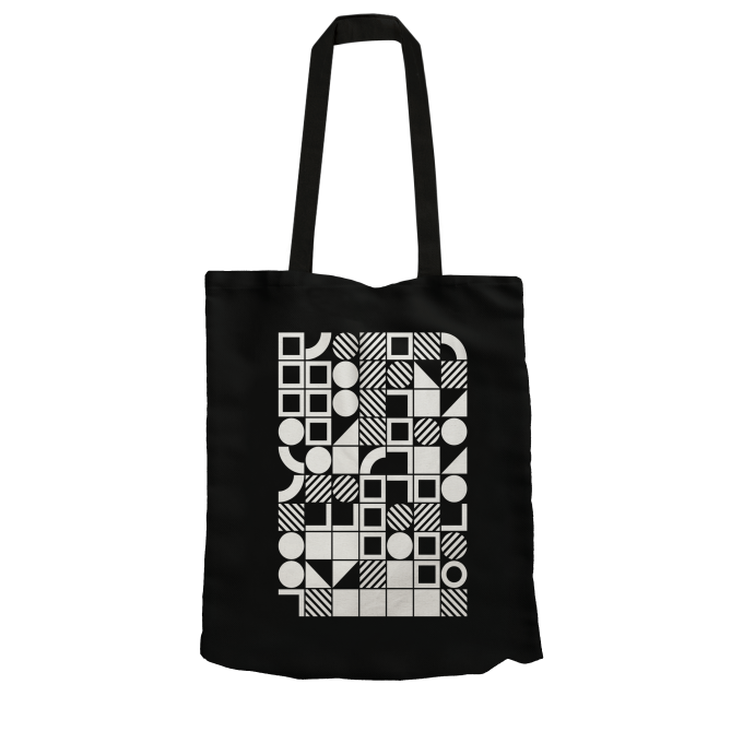 tote bag geometry black