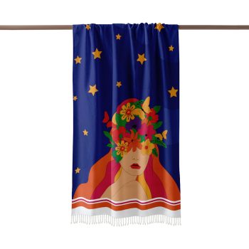 Fouta plage Head flowers butterfly