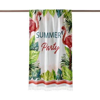 Fouta plage Hello summer flamand