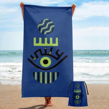 Pack Serviette sur plage AAYNI BLEU VERT