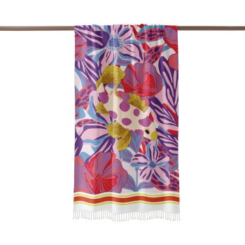 Fouta flowers peacock