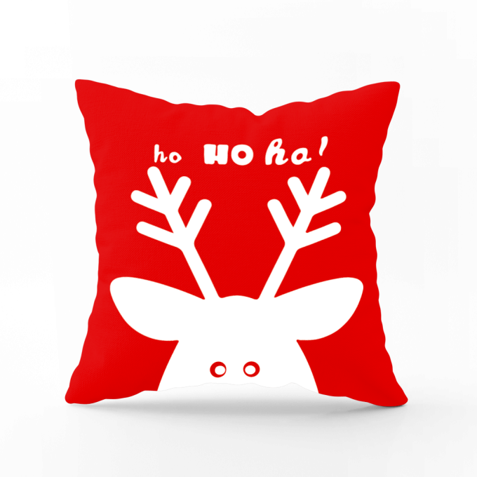 DUO ACCESSORIES coussin carre ho ho ho Coussin Carré Happy HoHo Rouge