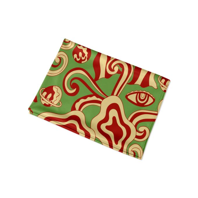 DUO ACCESSORIES foulard carre psychedelique vert 1 1 Foulard Psychédélique Vert