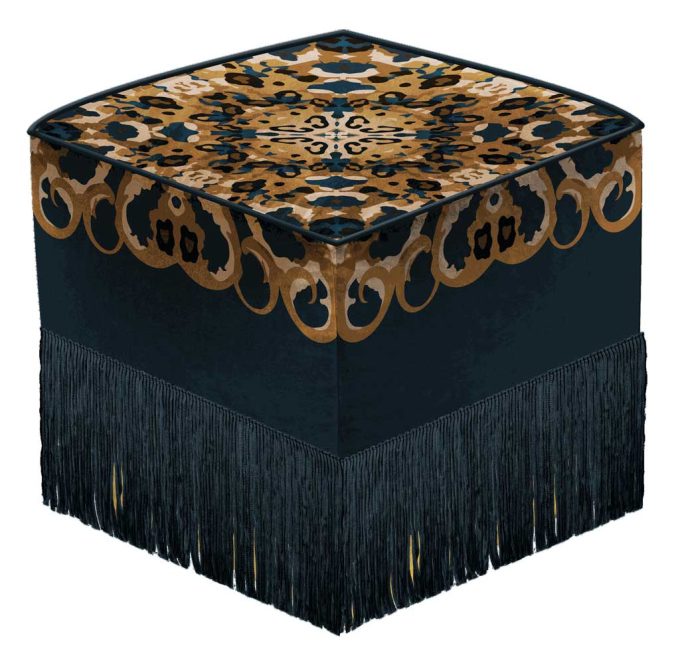 DUO ACCESSORIES c leo Pouf Carré Leo Print